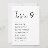 Carte de plan de table de mariage à écriture moder (Dos)