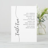 Carte de plan de table de mariage à écriture verti (Debout devant)