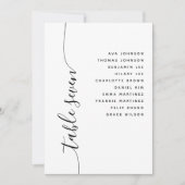 Carte de plan de table de mariage à écriture verti (Devant)