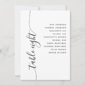 Carte de plan de table de mariage à écriture verti (Devant)