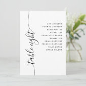 Carte de plan de table de mariage à écriture verti (Debout devant)