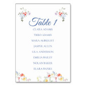 Carte de plan de table de mariage à fleurs bleues (Par défaut)