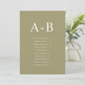 Carte de plan de table de mariage au matcha par or (Debout devant)