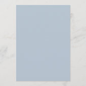 Carte de plan de table de mariage bleu poussiéreux (Dos)