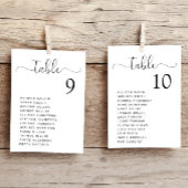 Carte de plan de table de mariage Chic Script