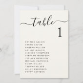 Carte de plan de table de mariage Chic Script (Devant)