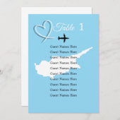 Carte de plan de table de mariage Chypre de destin (Devant / Derrière)