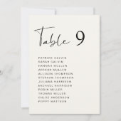 Carte de plan de table de mariage crème écriture m (Devant)