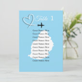 Carte de plan de table de mariage de destination M (Debout devant)