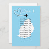 Carte de plan de table de mariage de destination M (Devant / Derrière)