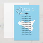 Carte de plan de table de mariage de destination S (Devant / Derrière)