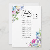 Carte de plan de table de mariage de jardin de fle (Dos)