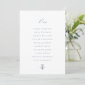 Carte de plan de table de mariage Dusty Blue Queen (Debout devant)