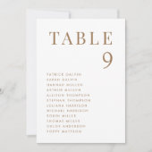 Carte de plan de table de mariage élégante en or (Devant)
