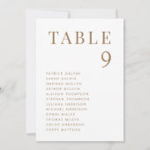 Carte de plan de table de mariage élégante en or (Dos)