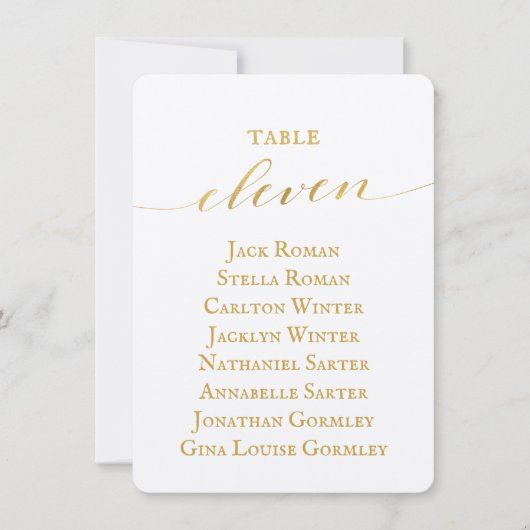 Carte de plan de table de mariage en calligraphie (Devant)