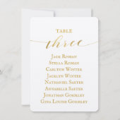 Carte de plan de table de mariage en calligraphie  (Dos)