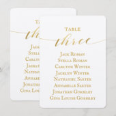 Carte de plan de table de mariage en calligraphie  (Devant / Derrière)