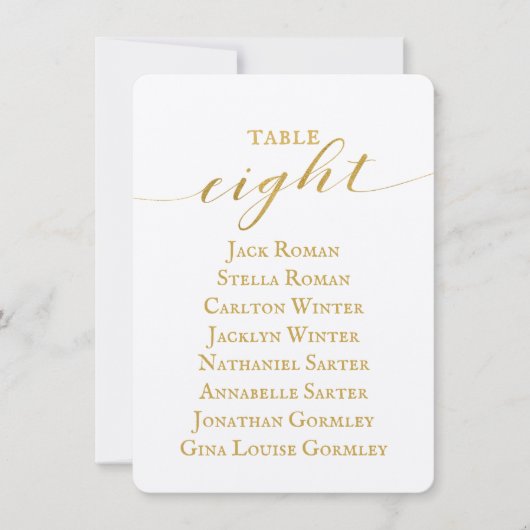 Carte de plan de table de mariage en calligraphie (Devant)