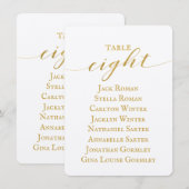 Carte de plan de table de mariage en calligraphie (Devant / Derrière)