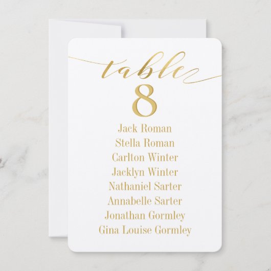 Carte de plan de table de mariage en calligraphie (Devant)