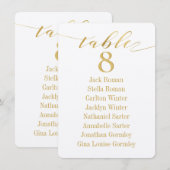Carte de plan de table de mariage en calligraphie (Devant / Derrière)