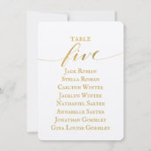 Carte de plan de table de mariage en calligraphie (Dos)