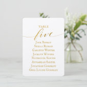 Carte de plan de table de mariage en calligraphie (Debout devant)
