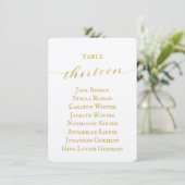 Carte de plan de table de mariage en calligraphie  (Debout devant)