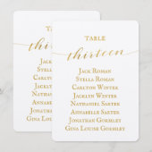 Carte de plan de table de mariage en calligraphie  (Devant / Derrière)