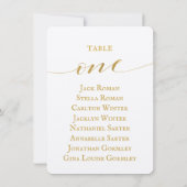 Carte de plan de table de mariage en calligraphie (Dos)