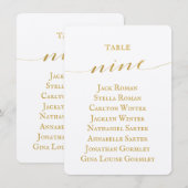 Carte de plan de table de mariage en calligraphie  (Devant / Derrière)