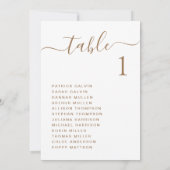 Carte de plan de table de mariage en écriture doré (Dos)