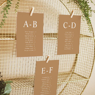 Carte de plan de table de mariage en terre cuite p