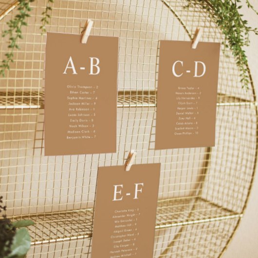 Carte de plan de table de mariage en terre cuite p