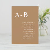 Carte de plan de table de mariage en terre cuite p (Debout devant)