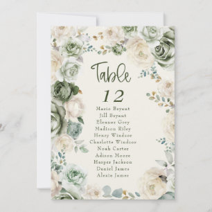 Carte de plan de table de mariage Fleur d'Ivoire V