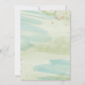 Carte de plan de table de mariage floral bleu élég (Dos)