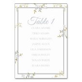 Carte de plan de table de mariage gris floral élég (Par défaut)