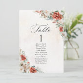 Carte de plan de table de mariage hivernal (Debout devant)