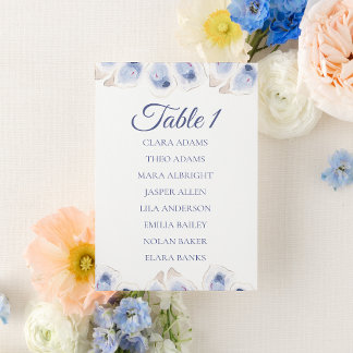 Carte de plan de table de mariage minimaliste huît
