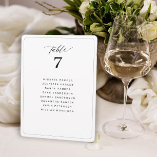 Carte de plan de table de mariage moderne minimali