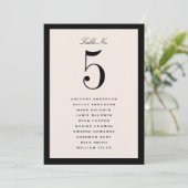 Carte de plan de table de mariage noir (Debout devant)