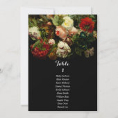 Carte de plan de table de mariage romantique sombr (Dos)