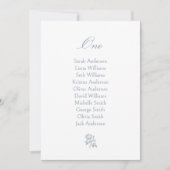 Carte de plan de table de mariage Rose Bleu Poussi (Devant)