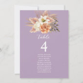 Carte de plan de table de mariage rustique pêche (Dos)