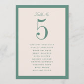 Carte de plan de table de mariage vert (Devant)