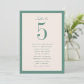 Carte de Plan de Table de Mariage Verte (Debout devant)