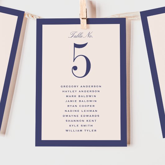 Carte de plan de table de mariage violet