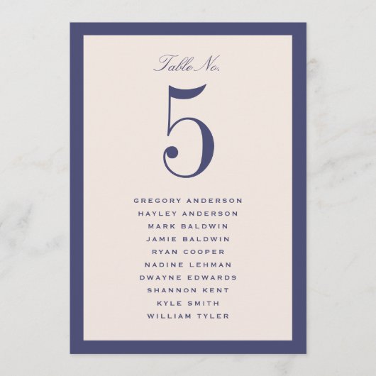 Carte de plan de table de mariage violet (Devant)
